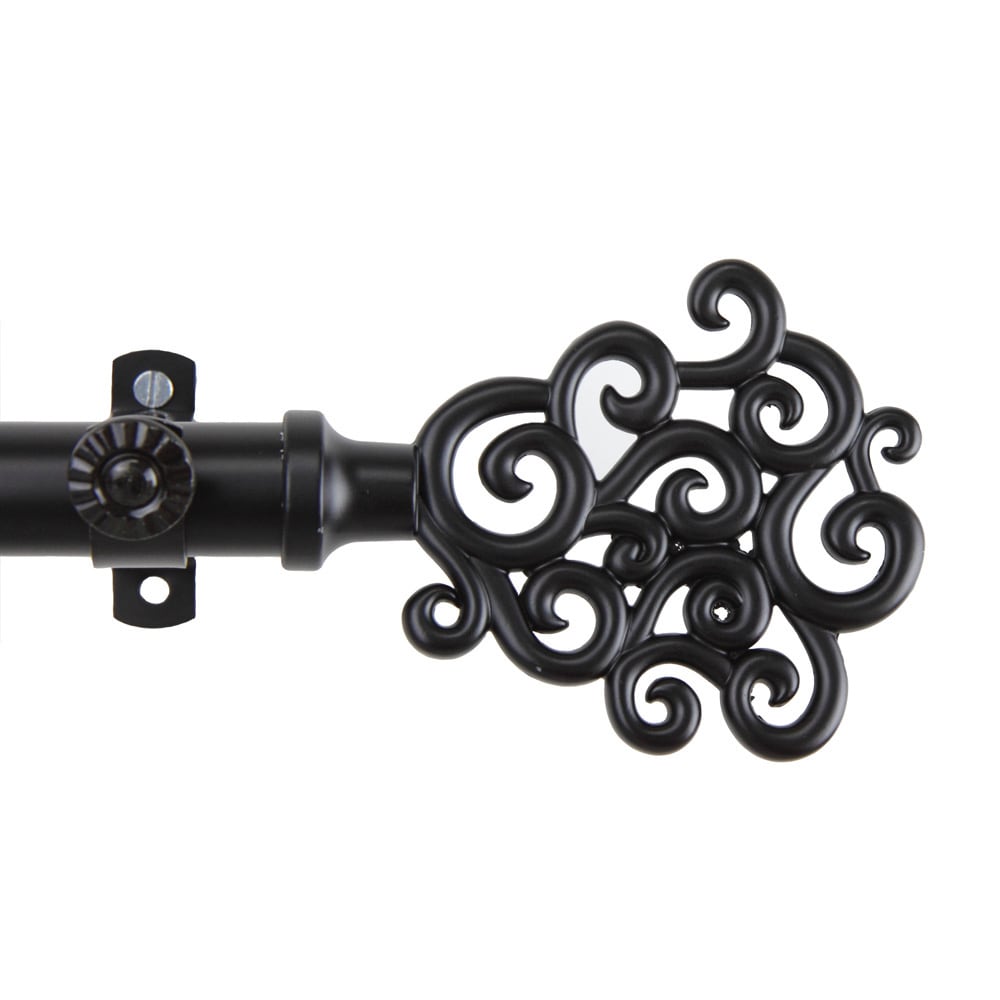 Instyledesign Cloud Adjustable Black Curtain Rod