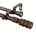 Instyledesign Cork Adjustable Cocoa Curtain Rod Set