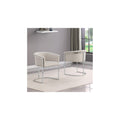 28.5 In.H Brown Finish High Solid Back Armless Dining Chair With Fabric Seat Material