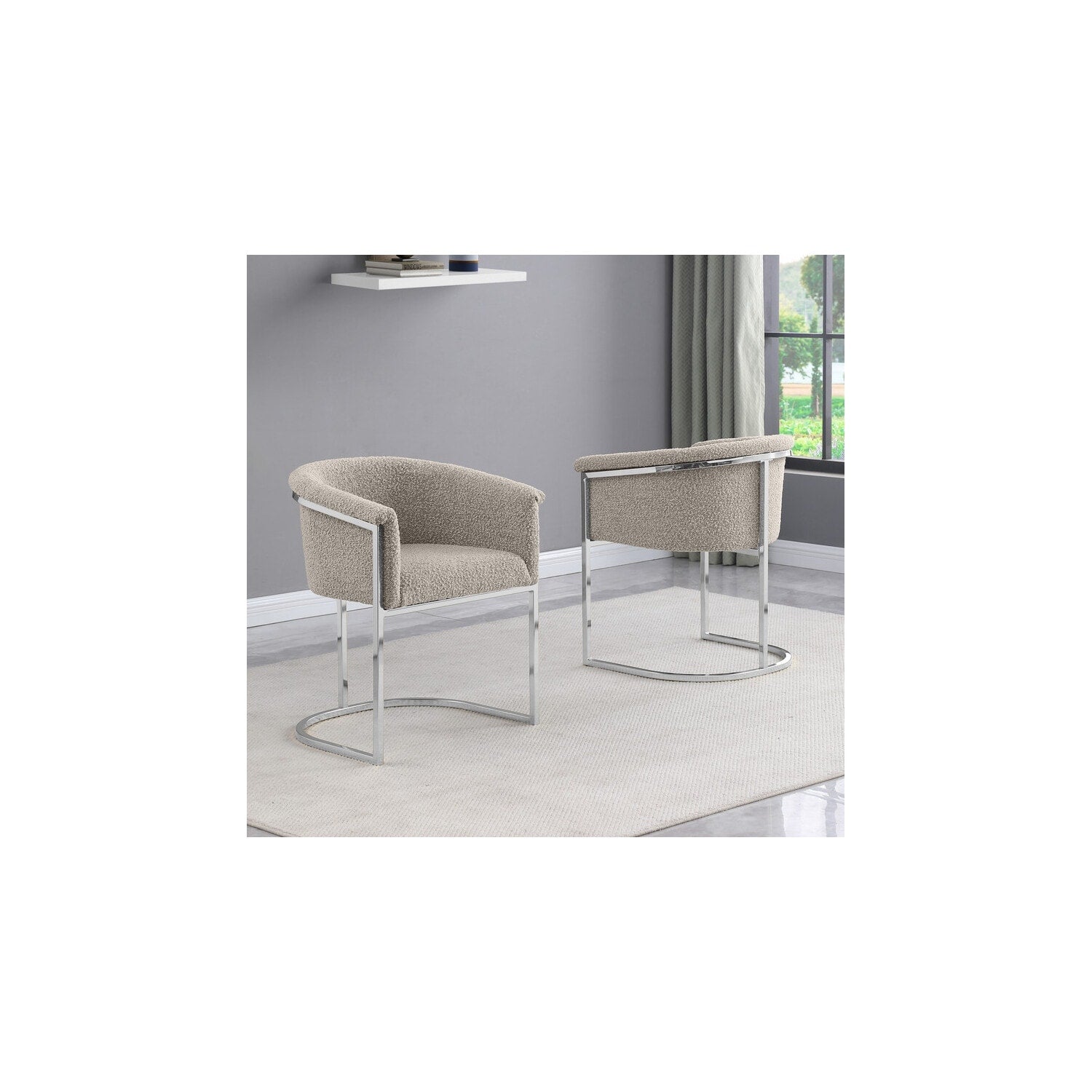 28.5 In.H Gray Finish High Keyhole Armless Dining Chair With Fabric Seat Material
