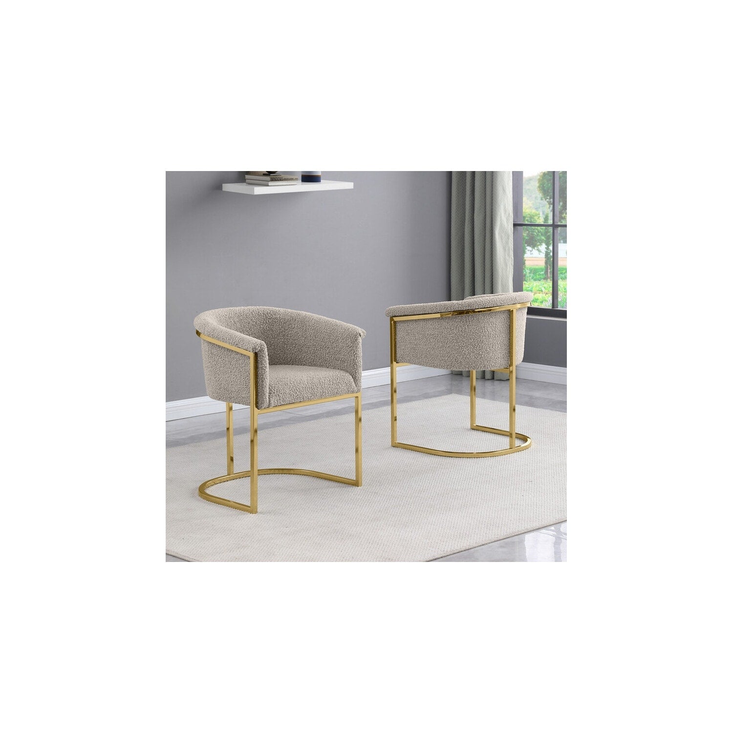 28.5 In.H Gray Finish High Solid Back Armless Dining Chair With Fabric Seat Material