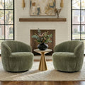 28.5 Wide Swivel Chenille Barrel Accent Chair Set Of 2