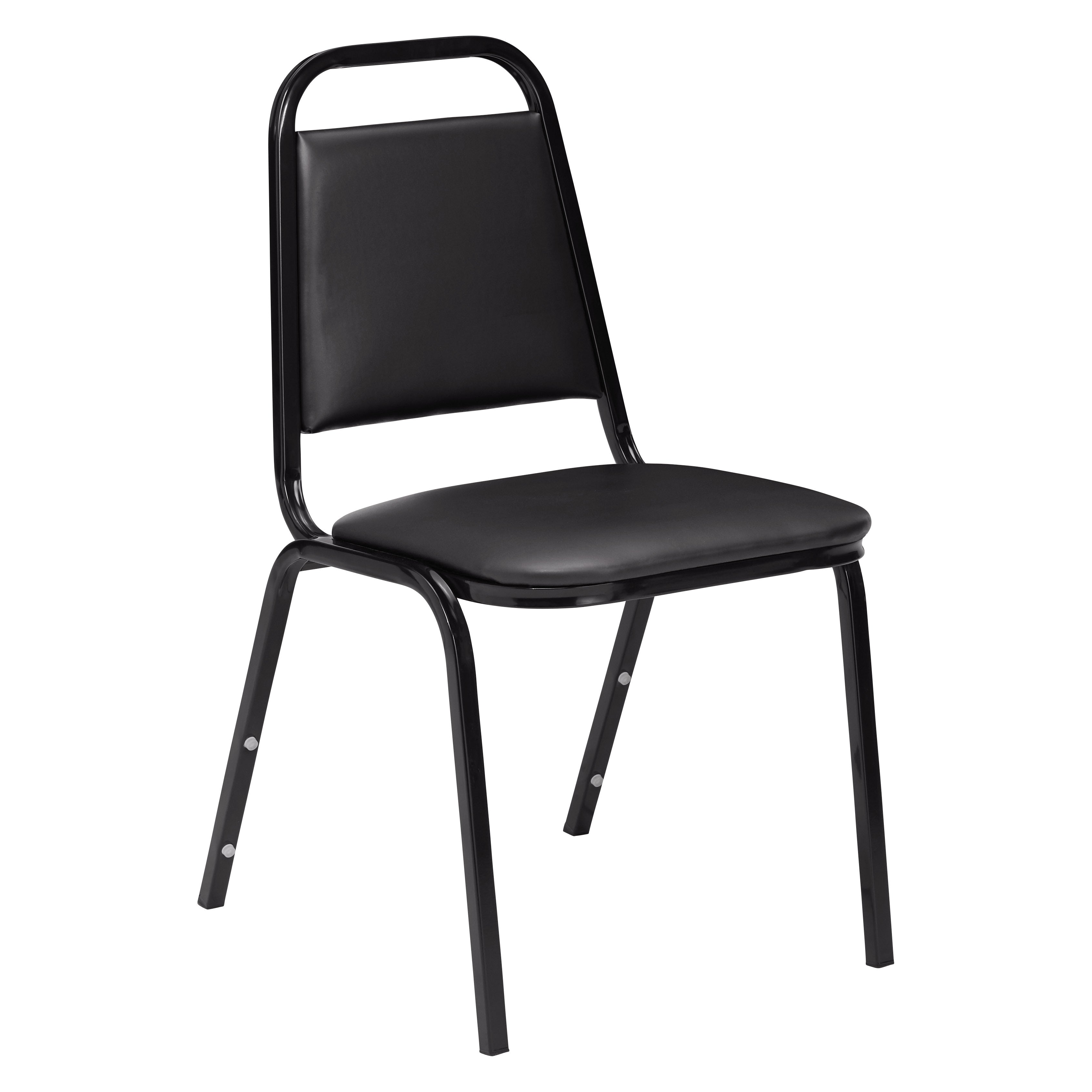Standard Black Vinyl Upholstered Stack Chairs Pack Of 12