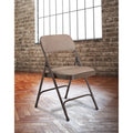 Nps 2200 Series Deluxe Fabric Upholstered Double Hinge Premium Folding Chair Caf Beige Pack Of 4