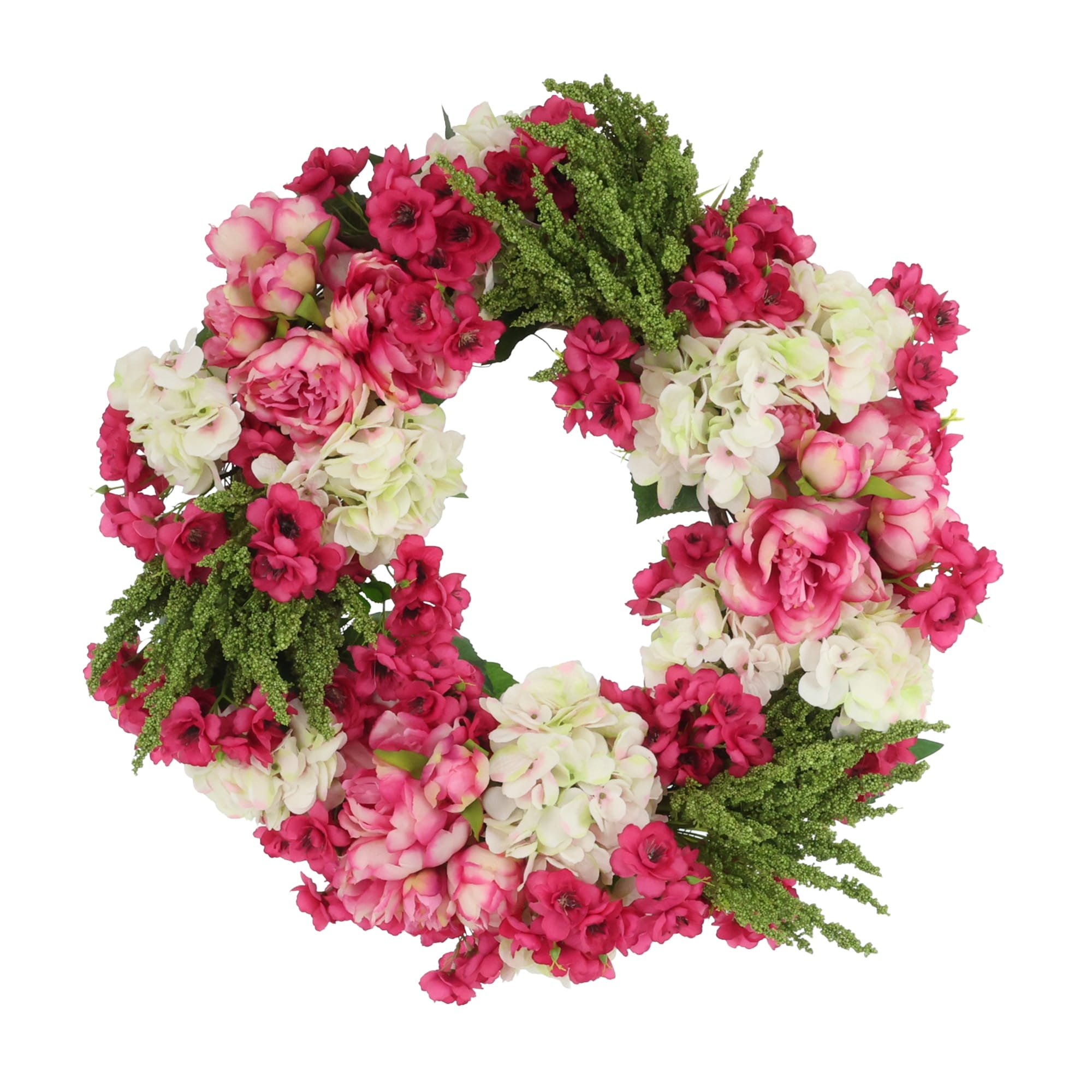 28 Cherry Blossom Hydrangea And Peony Wreath