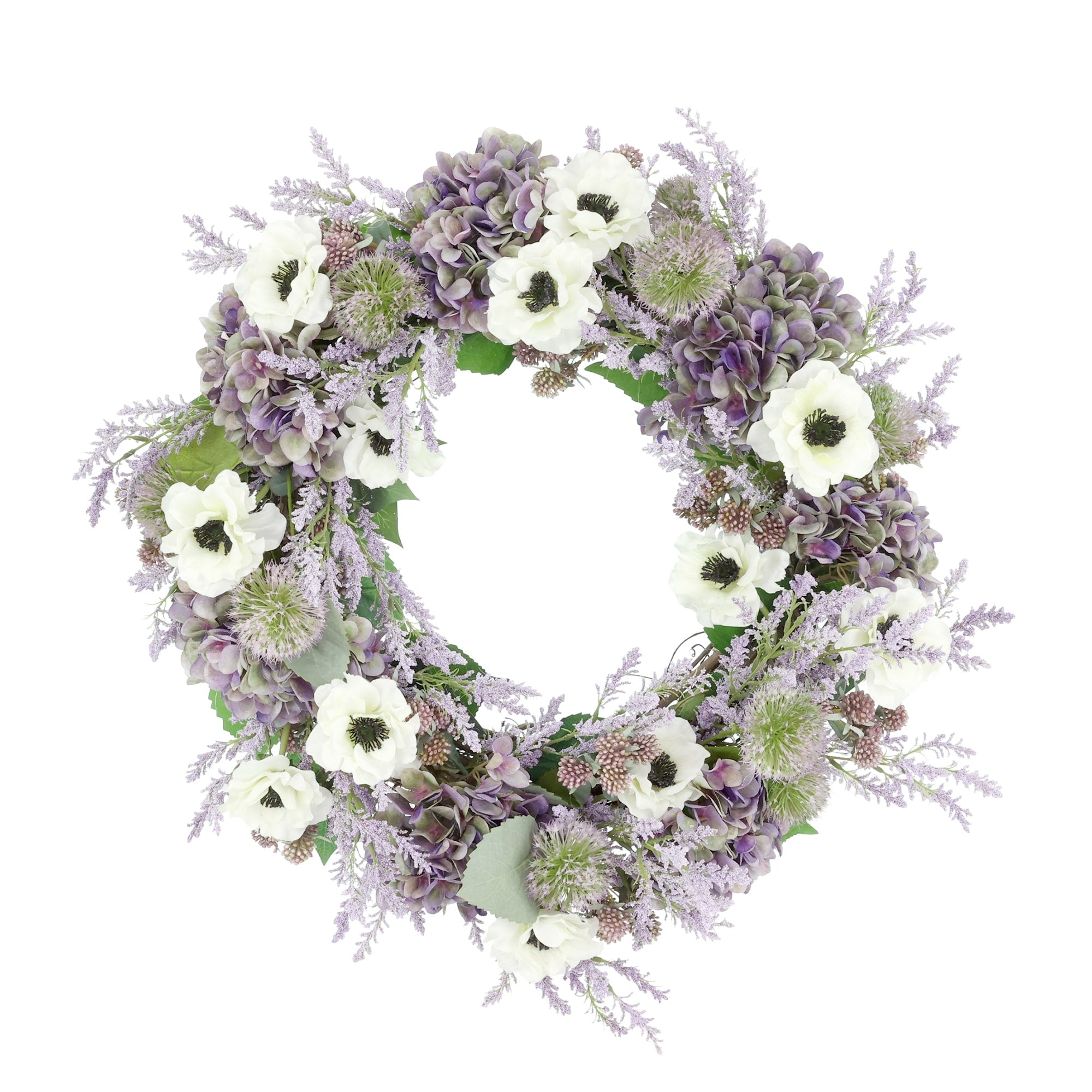 28 Hydrangea Wreath With Anemones And Astilbe