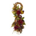 28 Mum Flowers With Pomegranates Autumn Teardrop Swag N A