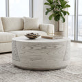 28 Round Mgo Coffee Table With A Natural Stone Wood Look Finish