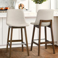 28 Upholstered Dining Bar Stool With Solid Wood Legs Set Of 2