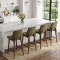 28 Upholstered Dining Bar Stool With Solid Wood Legs Set Of 4