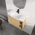 28 Wall Mounted Bathroom Vanity With White Ceramic Sink Soft Close Door Kd Packing