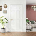 28 X 80 Primed Slab Door 6 Paneled Solid Core Wood Standard Door For Pantry Doors French Doors Pocket Doors Without Kit