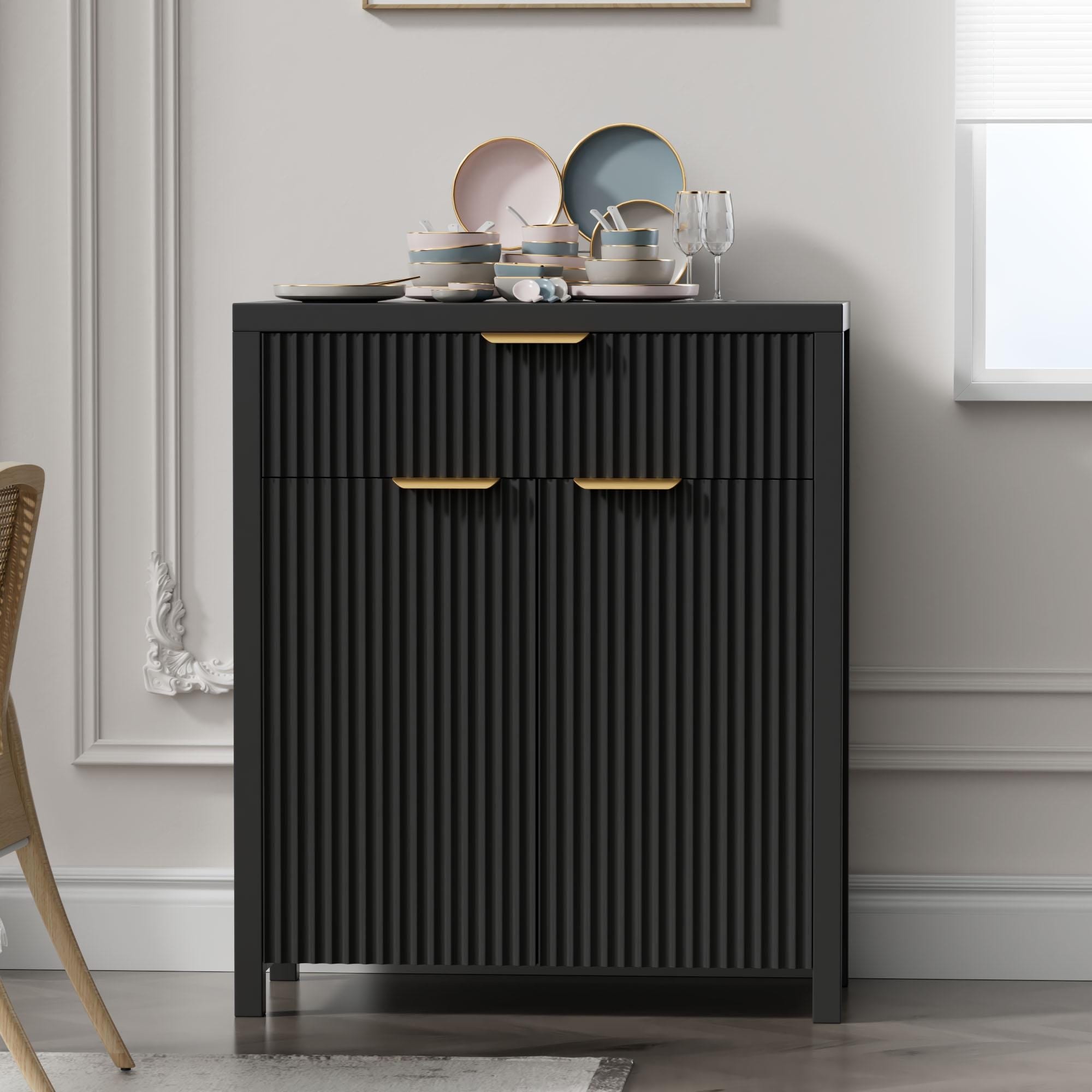 28 Sideboard Kitchen Buffet Cabinet With Drawer And Adjustable Shelf