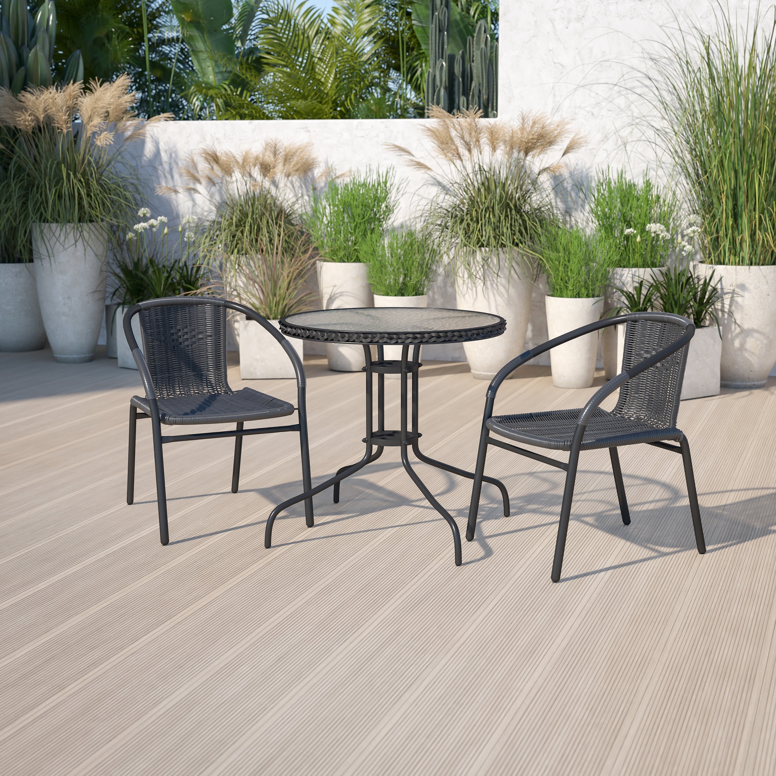 Table And 2 Stack Chair Set