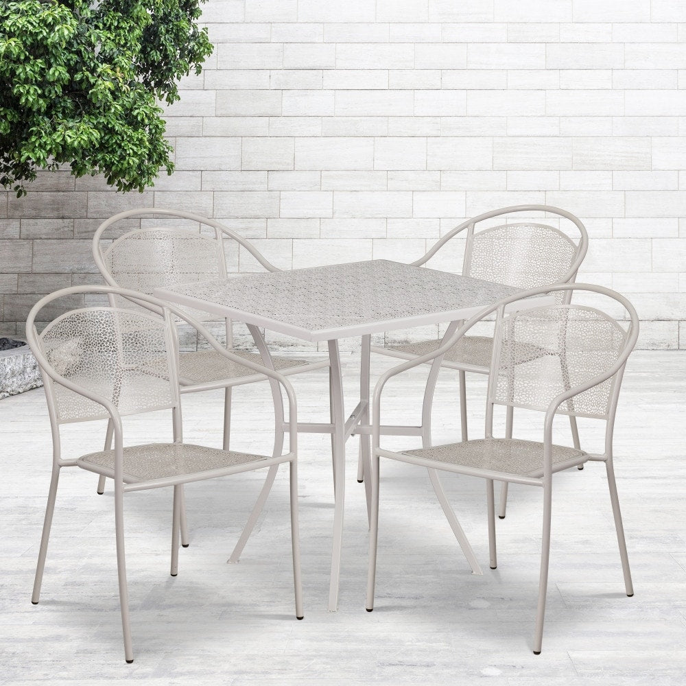 28Sq Patio Table Set 4 Chairs