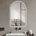 28 48 Arched Led Mirror With Time And Temperature Display