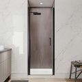 28X72 Semi Frameless Pivot Shower Door 1 4 Clear Glass 180Degree Dual Swing 2 Adjustable Width Enclosure