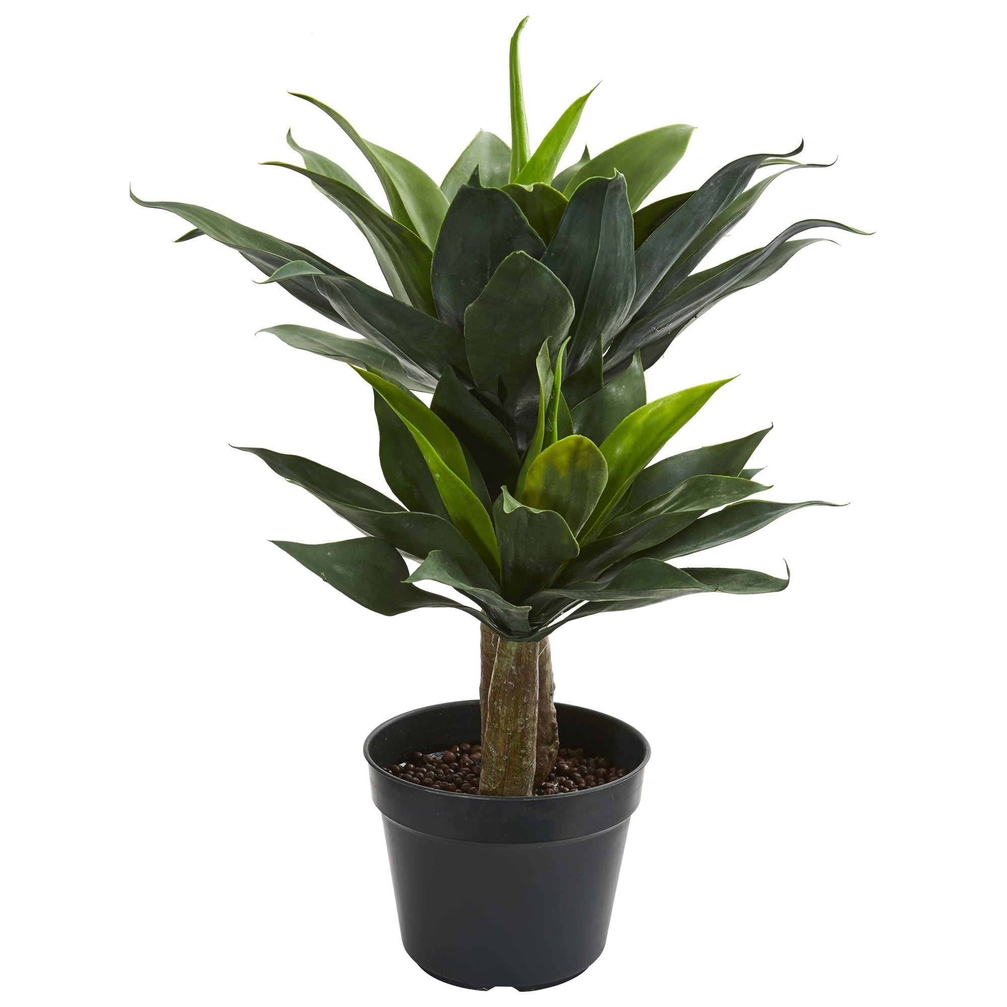 Nearly Natural 29 Inch Green Artificial Double Agave Succulent Plant In Pot