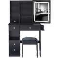 29.2 Small Size Left Drawer Desktop Vanity Table Cushioned Stool 2 Ac 2 Usb Power Station Hair Dryer Bracket
