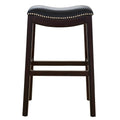 29.5 In.H Black Finish Low Back Wood Frame Barstool Wood Seat Set Of 1 31