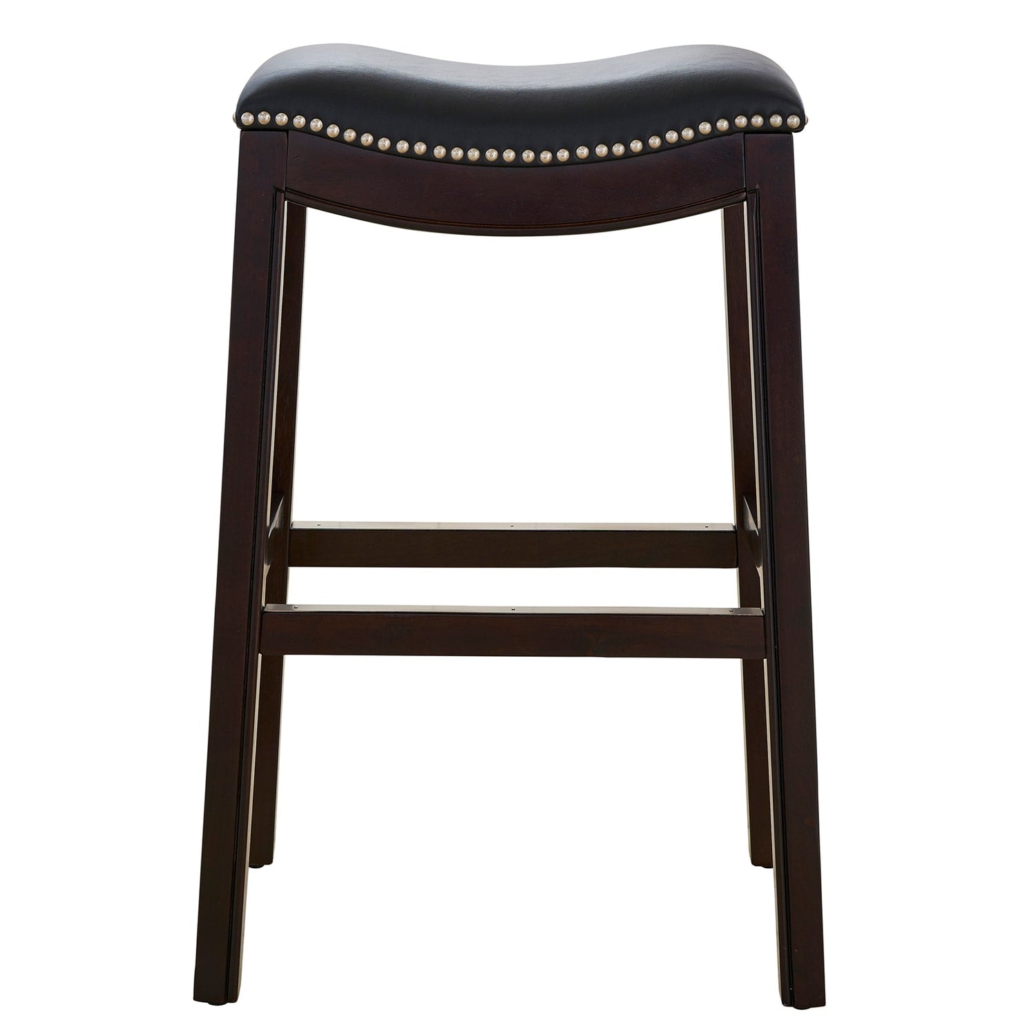 29.5 In.H Black Finish Low Back Wood Frame Barstool Wood Seat Set Of 1 31