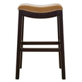 29.5 In.H Brown Finish Low Back Wood Frame Barstool Wood Seat Set Of 1 31