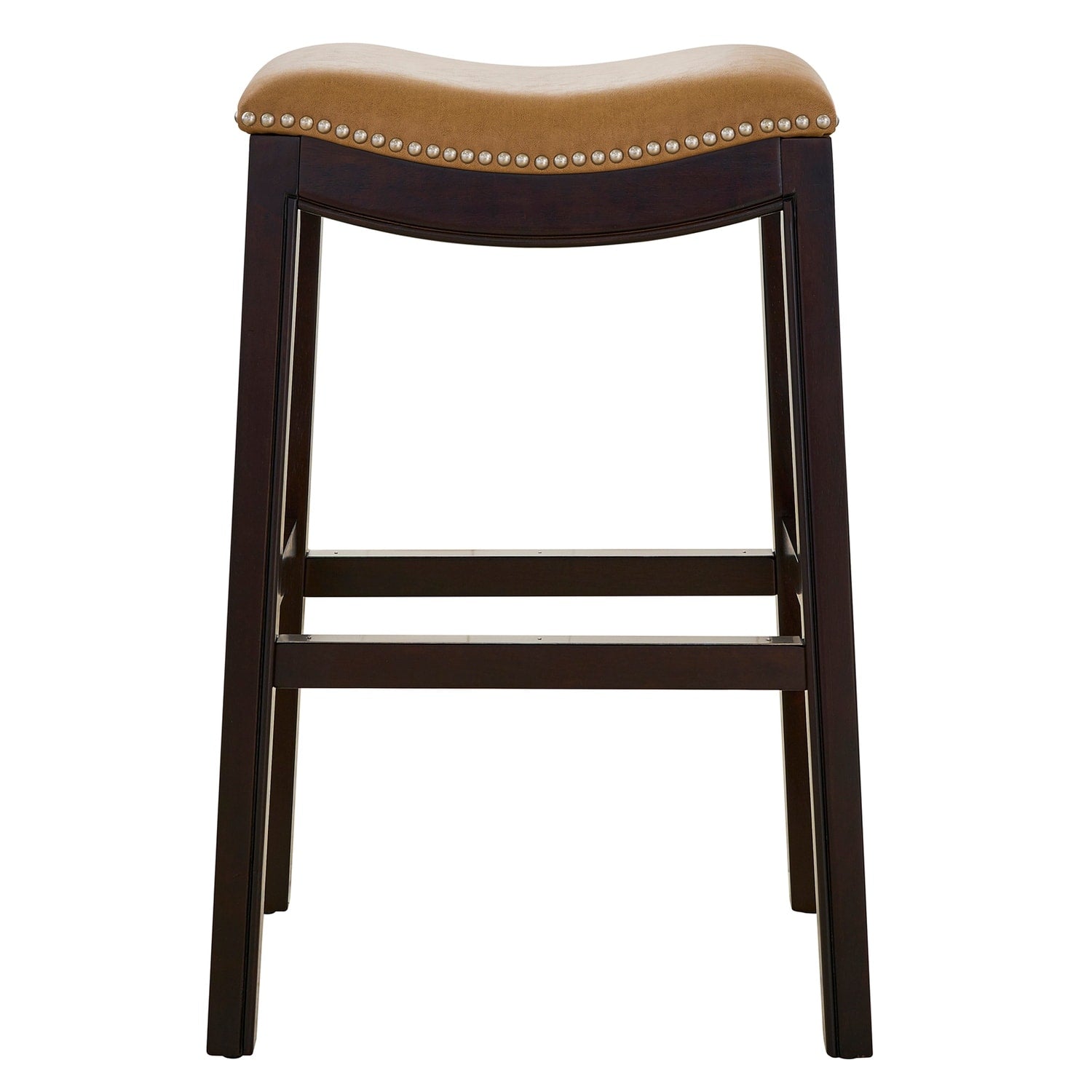 29.5 In.H Brown Finish Low Back Wood Frame Barstool Wood Seat Set Of 1 31