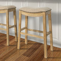 29.5 In.H Clear Finish Low Back Wood Frame Barstool Polyester Seat Set Of 1 31