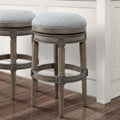 29.5 In.H Gray Finish Low Back Wood Frame Barstool Polyester Seat Set Of 1 31