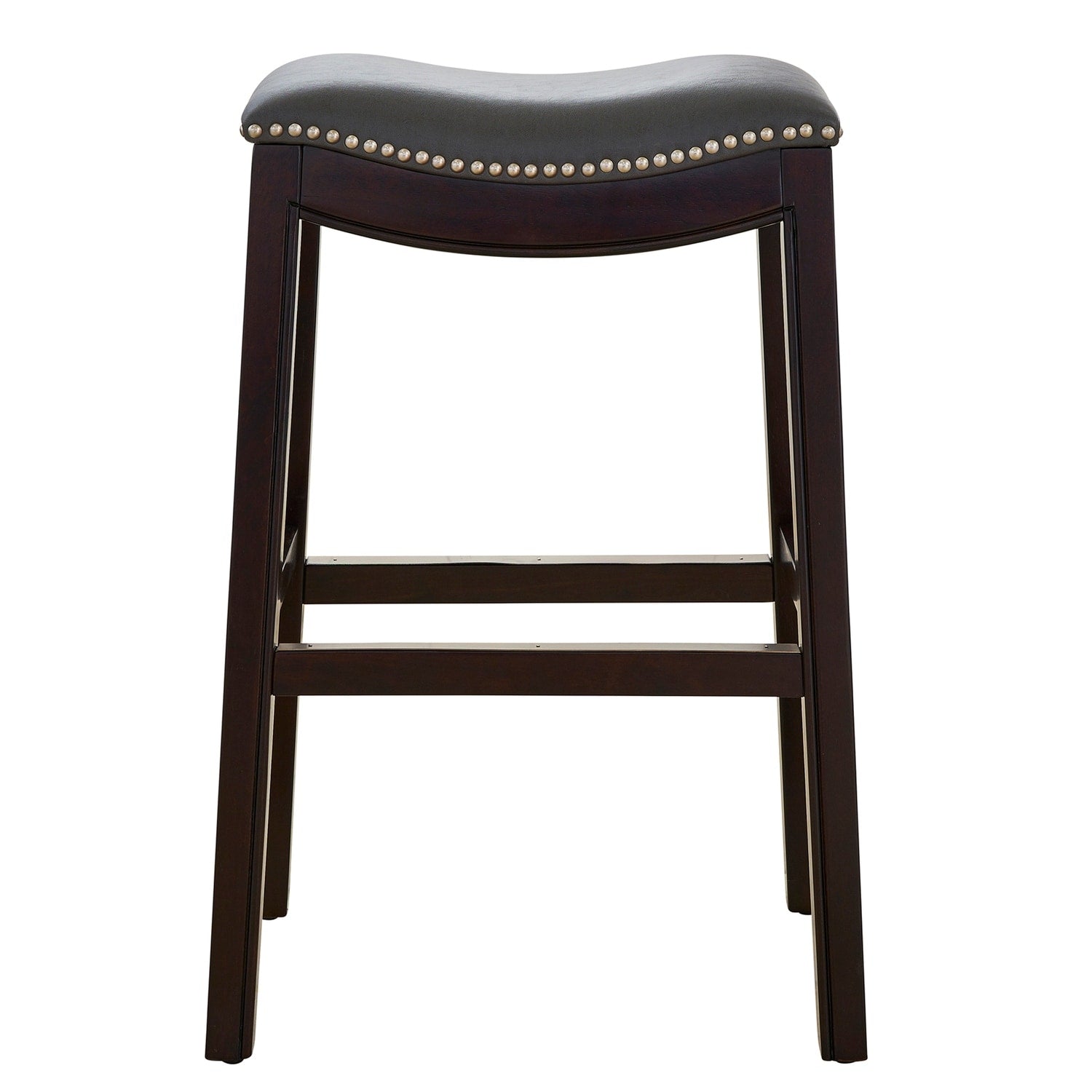 29.5 In.H Gray Finish Low Back Wood Frame Barstool Wood Seat Set Of 1 31