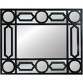 29.5 Black Framed Geometric Openwork Rectangular Wall Mirror