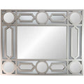 29.5 Gray Framed Geometric Openwork Rectangular Wall Mirror Grey
