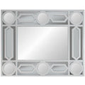 29.5 White Framed Geometric Openwork Rectangular Wall Mirror