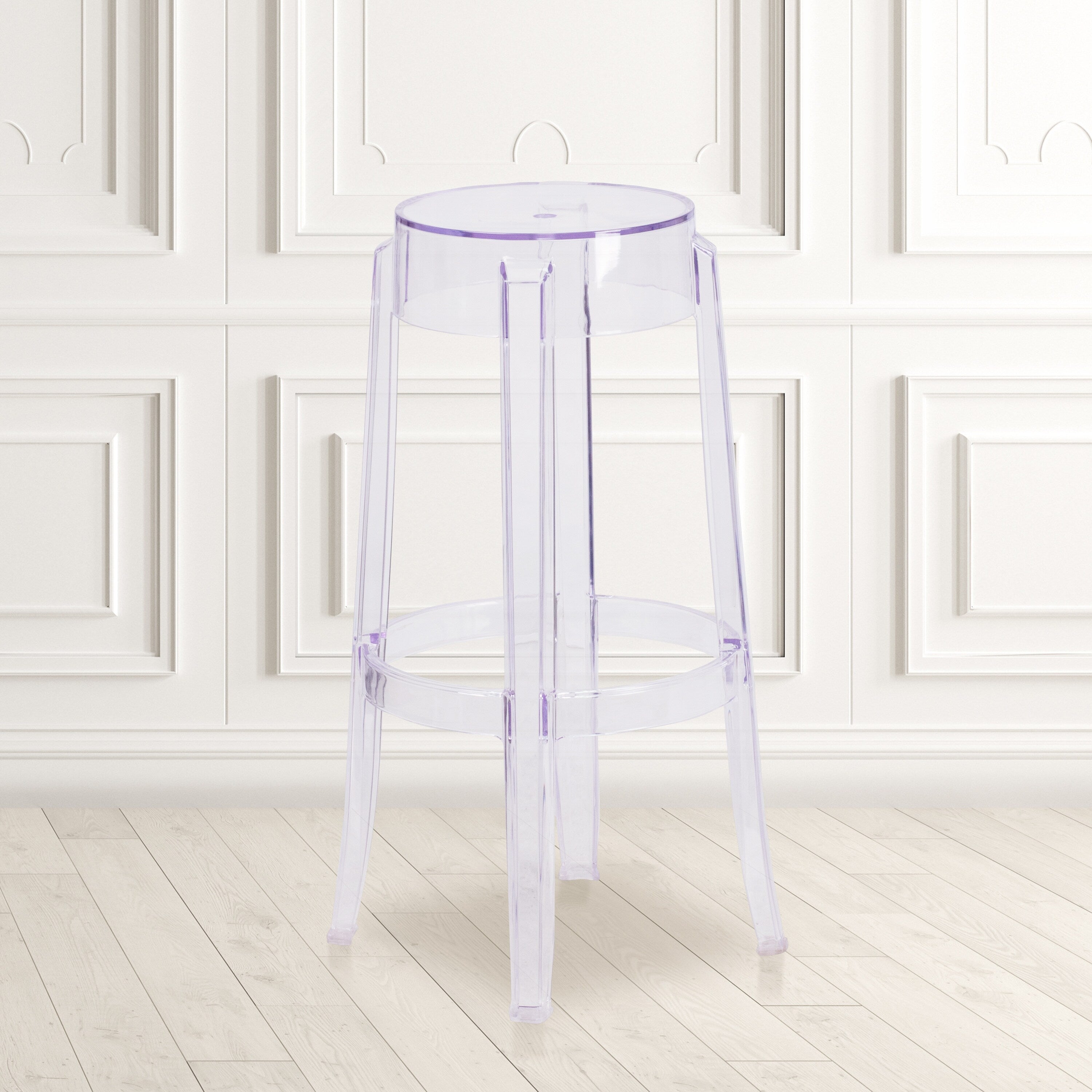 Lancaster Home Clear Plastic 29.75 Inch High Transparent Barstool