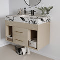 29.9 Engineered Wood Water Resistant Wall Mounted Bathroom Vanity With Sintered Stone Top And Ceramic Undermount Sink