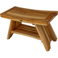 29 Extended Length Ecodecors Earthyteak Serenity Shower Bench With Shelf Earthyteak Finish