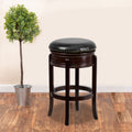 Copper Grove Blackduck 29 Inch Backless Wood Bar Stool With Leather Swivel Seat