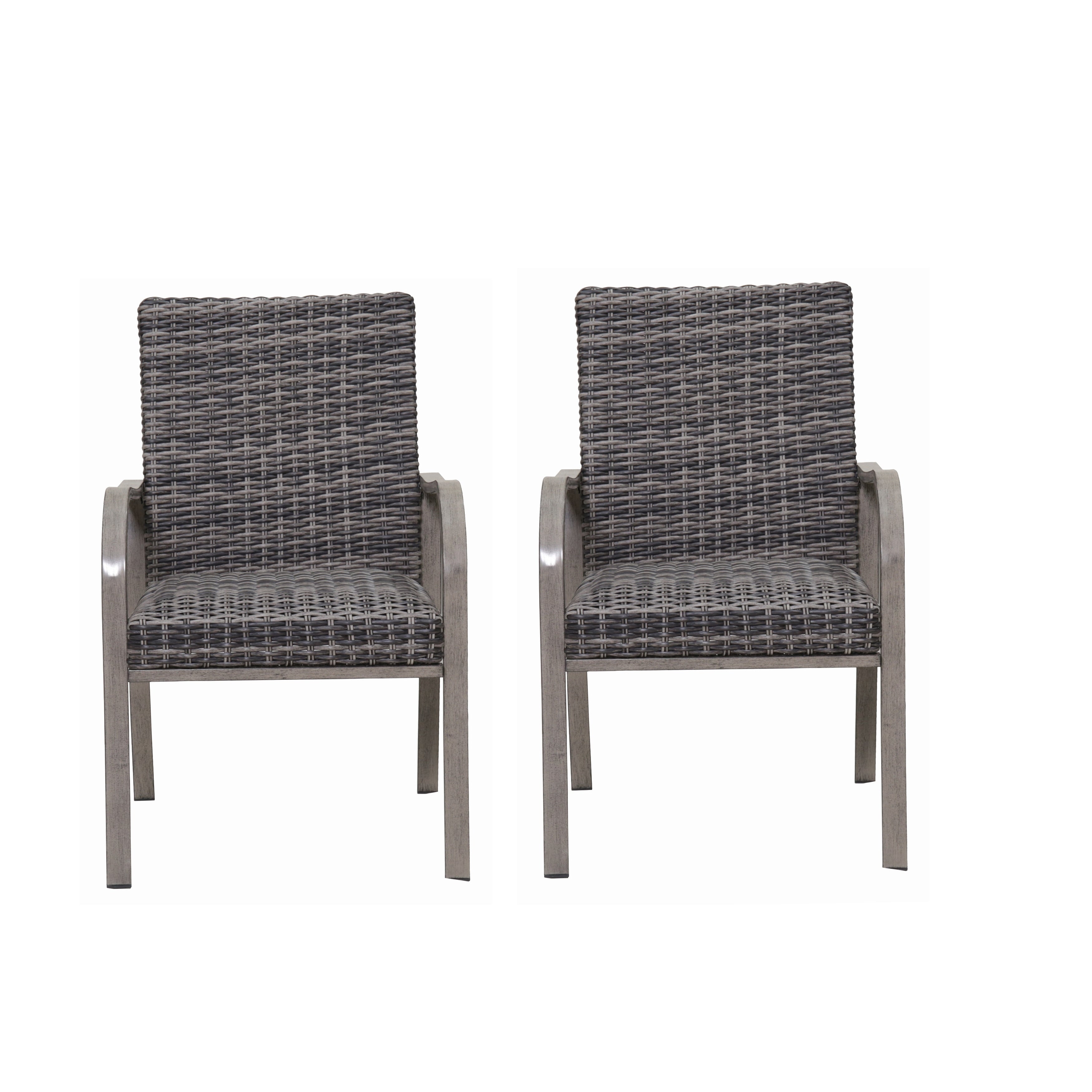 2Pc Outdoor Dining Chair Hand Painted Frame Water Washed Cotton Seat For Garden Backyard Poolside