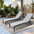 2Pc Outdoor Patio Adjustable Chaise Lounge Chairs