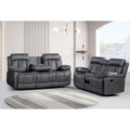 2Pc Soft Microfiber Manual Reclining Chair Bluetooth Speaker Type C And Usb Charger Recliner