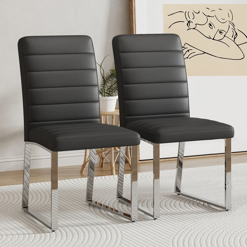 2Pcs Pu Iron Frame Office Chairs