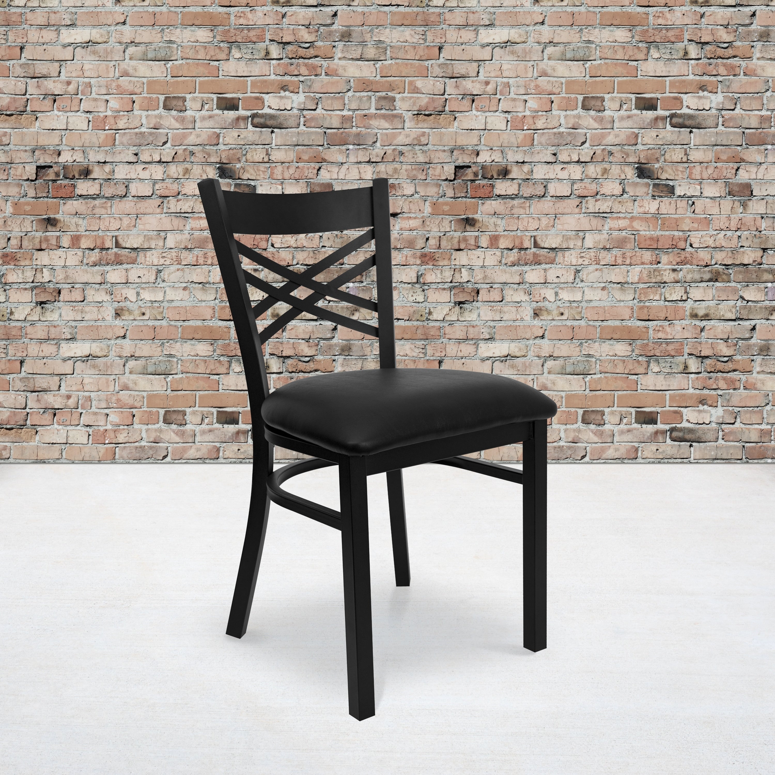 Lancaster Home Metal Wood X Back Chair