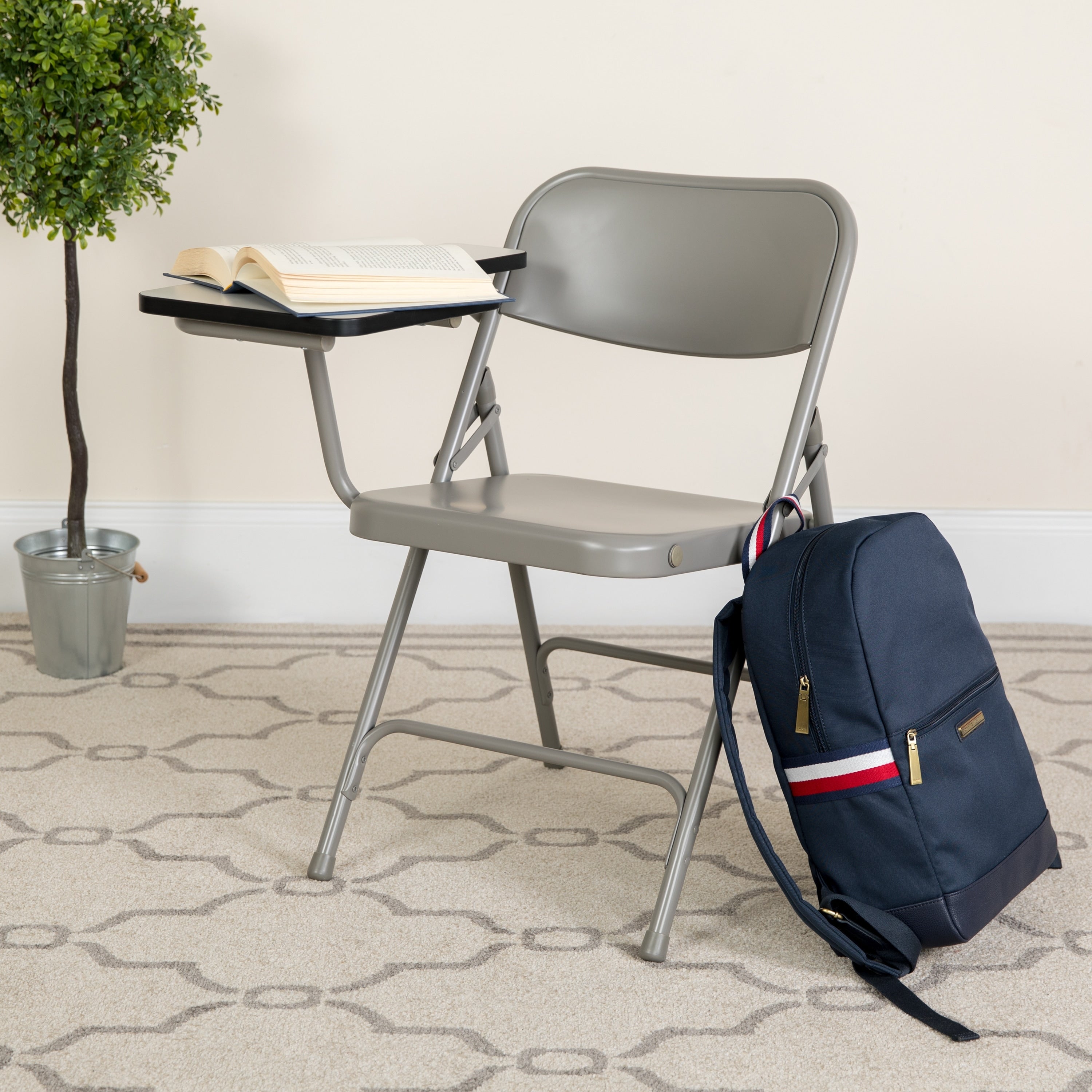 Lancaster Home Beige Right Tablet Arm Chair