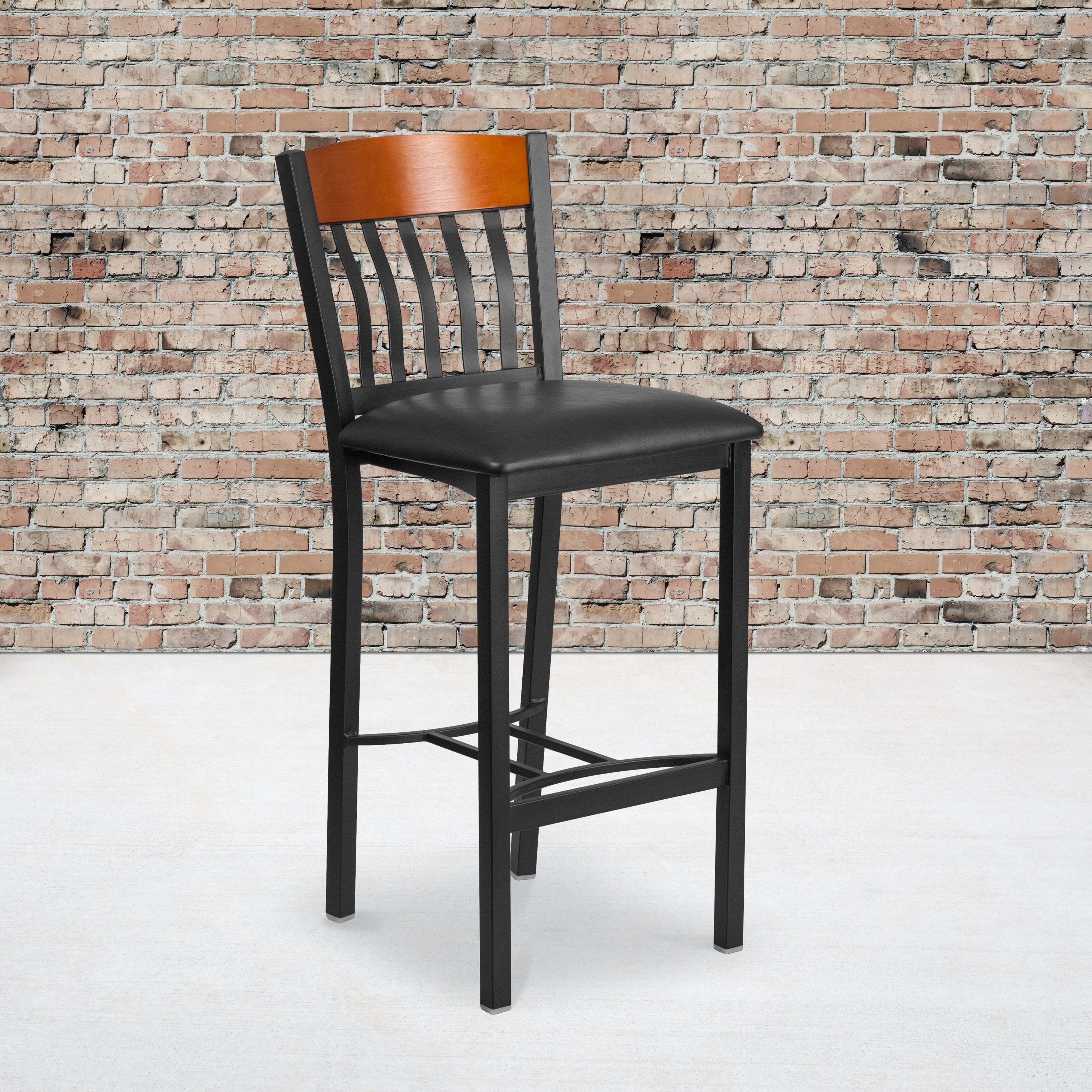 Lancaster Home Metal Vertical Slat Back Stool