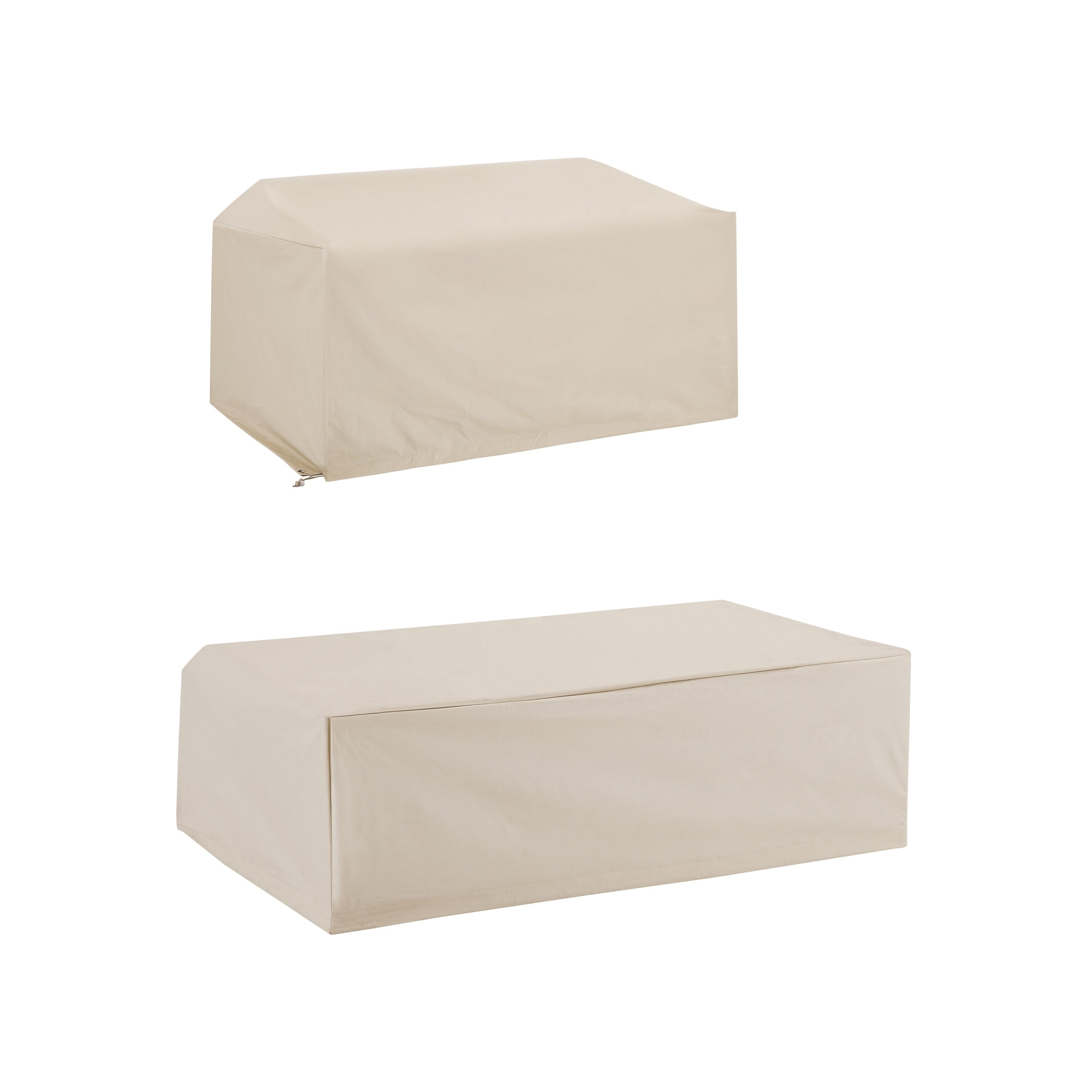 2Pc Furniture Cover Set Tan Loveseat Coffee Table