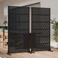 2Pcs Outdoor Metal Privacy Screen Freestanding Decorative Fence Panel Laser Cut Garden Screen Divider