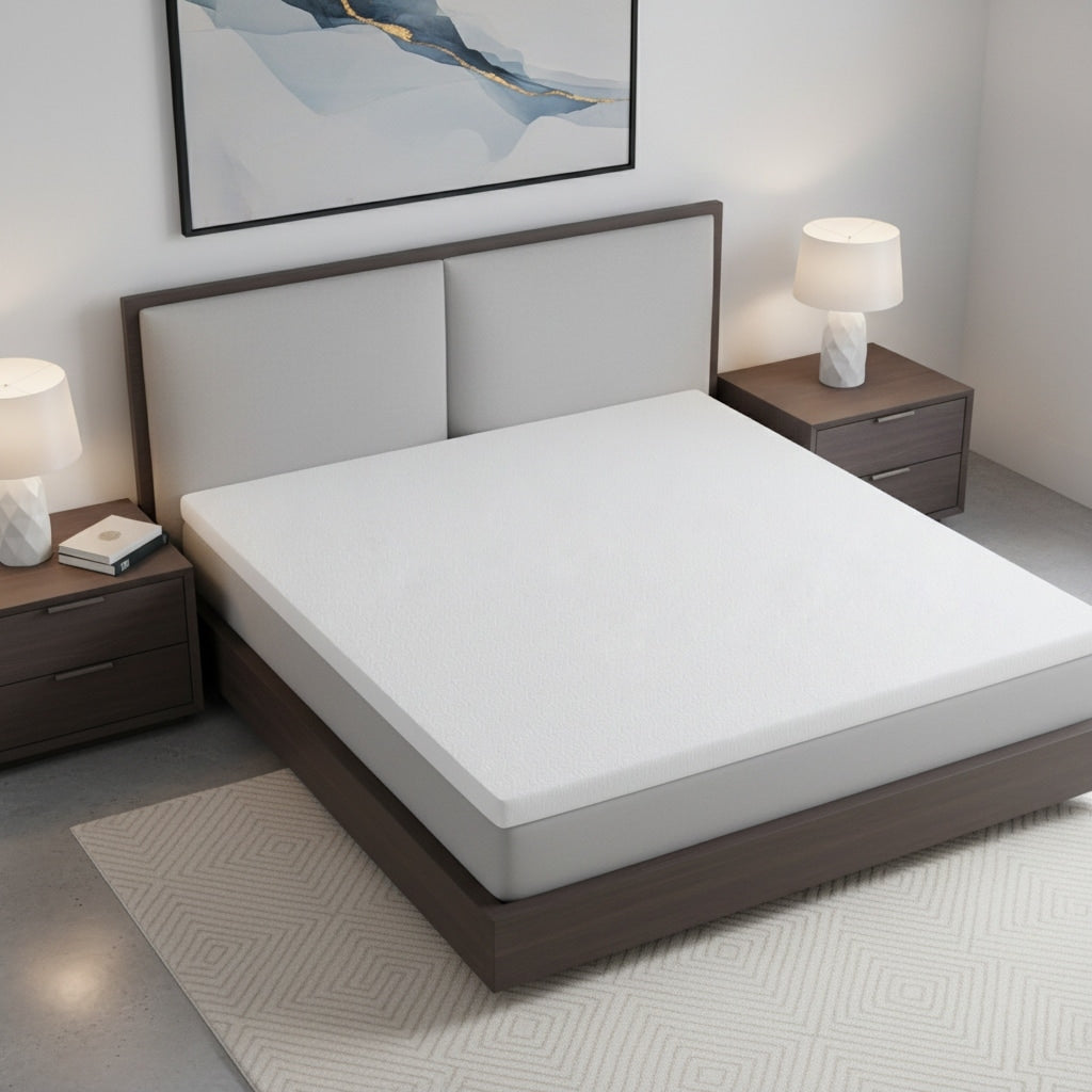 2 White Gel Memory Foam California King Mattress Topper