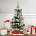 2 Pre Lit Heavily Flocked Pine Medium Artificial Christmas Tree Clear Lights