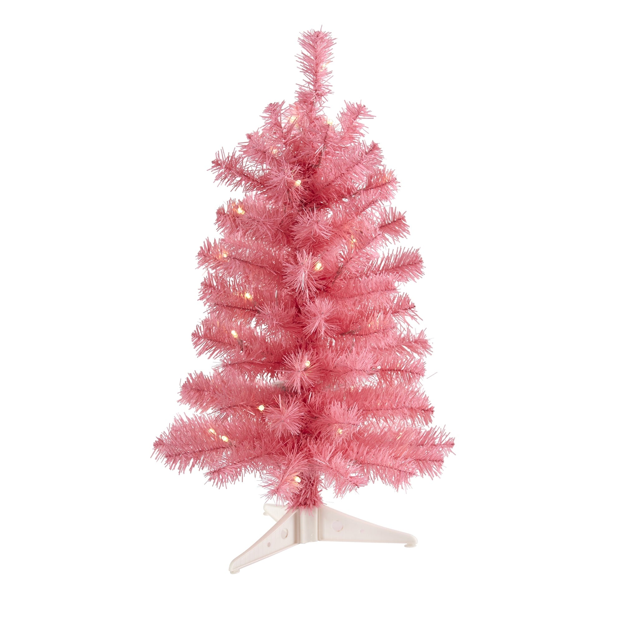 2 Pink Christmas Tree With 35 Led Lights And 72 Branches