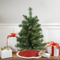 2 Pre Lit Canadian Pine Artificial Christmas Tree Clear Lights